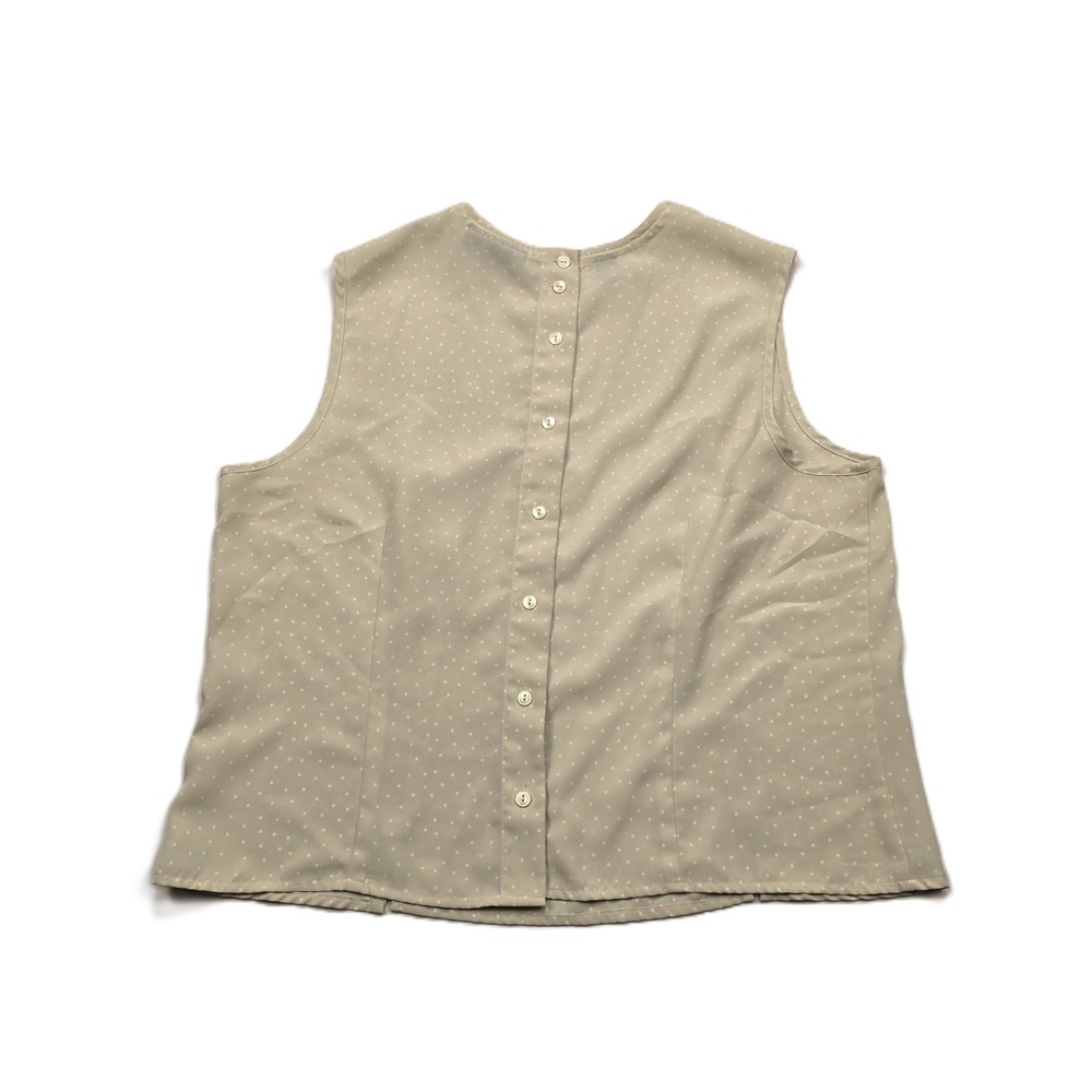 Karen Scott Vintage Polka Dot Button Back Sleeveless Blouse Size XL - Picture 2 of 9